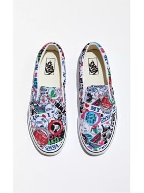 Vans Sticker Mash Up Classic Slip On Sneakers W8 M6.5